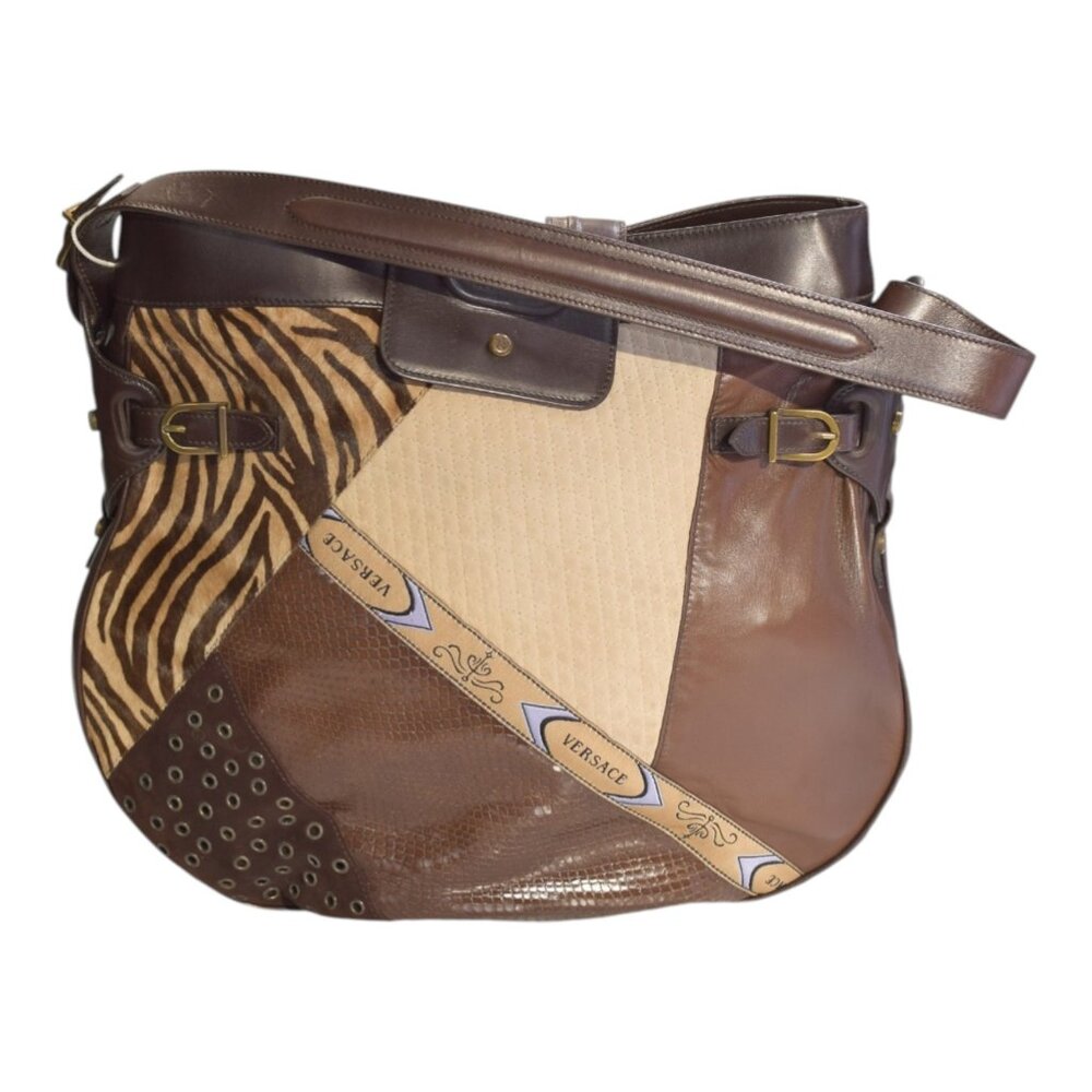 Gianni Versace Patchwork Δερμάτινη Τσάντα Ώμου με… - image 1